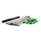 MXCHAMP Stainless Steel Dirt Bike Spokes and Colored Nipples with Spoke Wrench Kit for Kawasaki KXF250F KX450F KX125 KX250 KX450 KX500 KLX250 KLX450 2006-2025